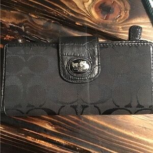 Coach black slim wallet